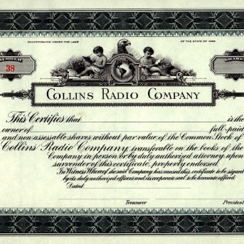 Collins Stock Certificate